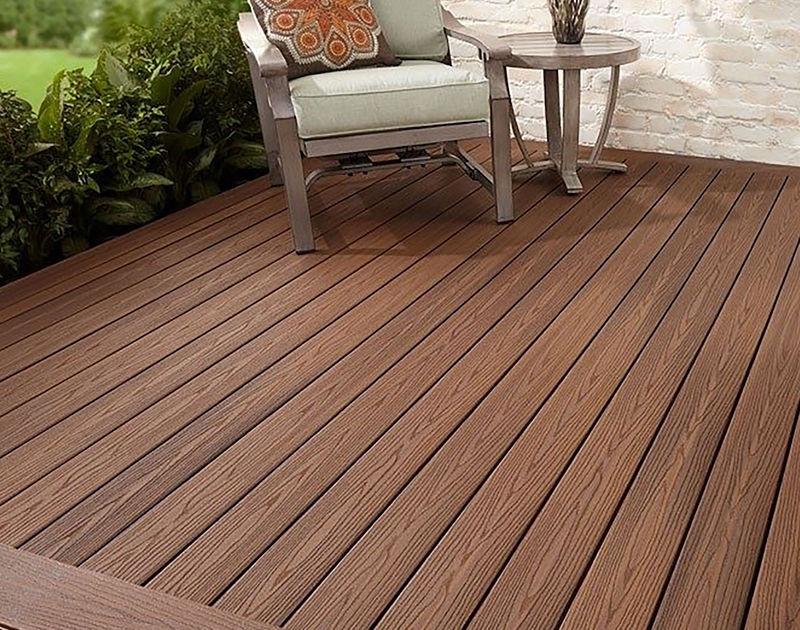 Brown composite deck boards
