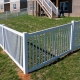 white vinyl picket yard fence